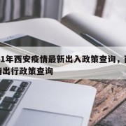 2021年西安疫情最新出入政策查询，西安疫情出行政策查询